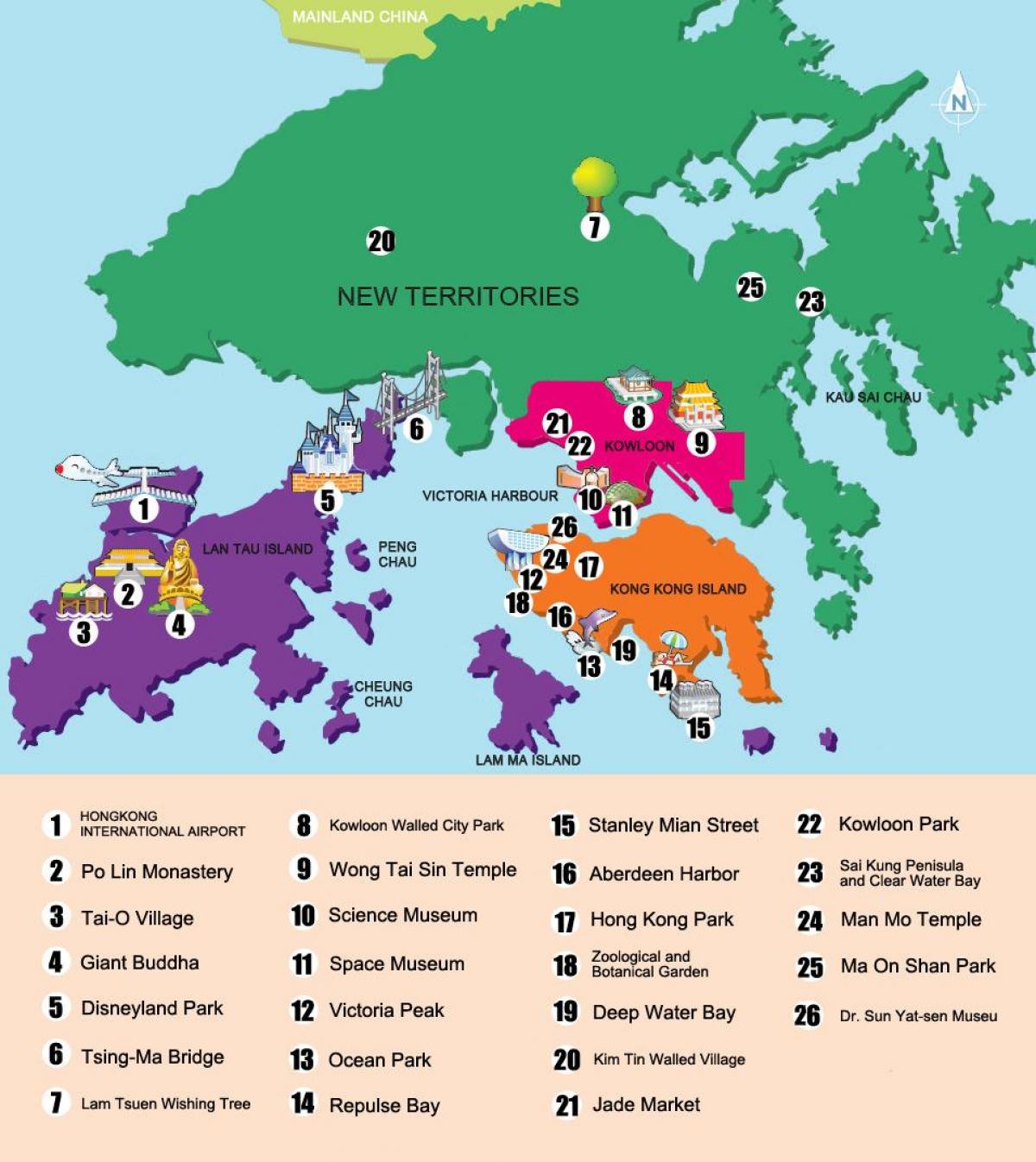 mapa ng mga bagong teritoryo na Hong Kong