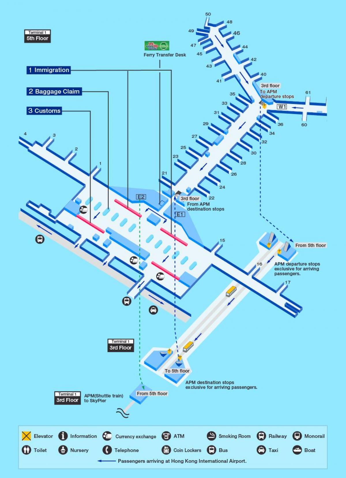 Hong Kong airport gate mapa