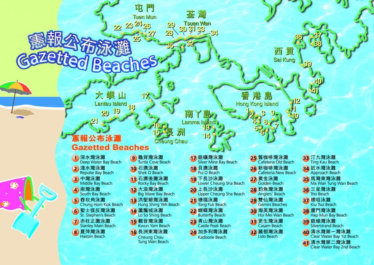 mapa ng Hong Kong beach