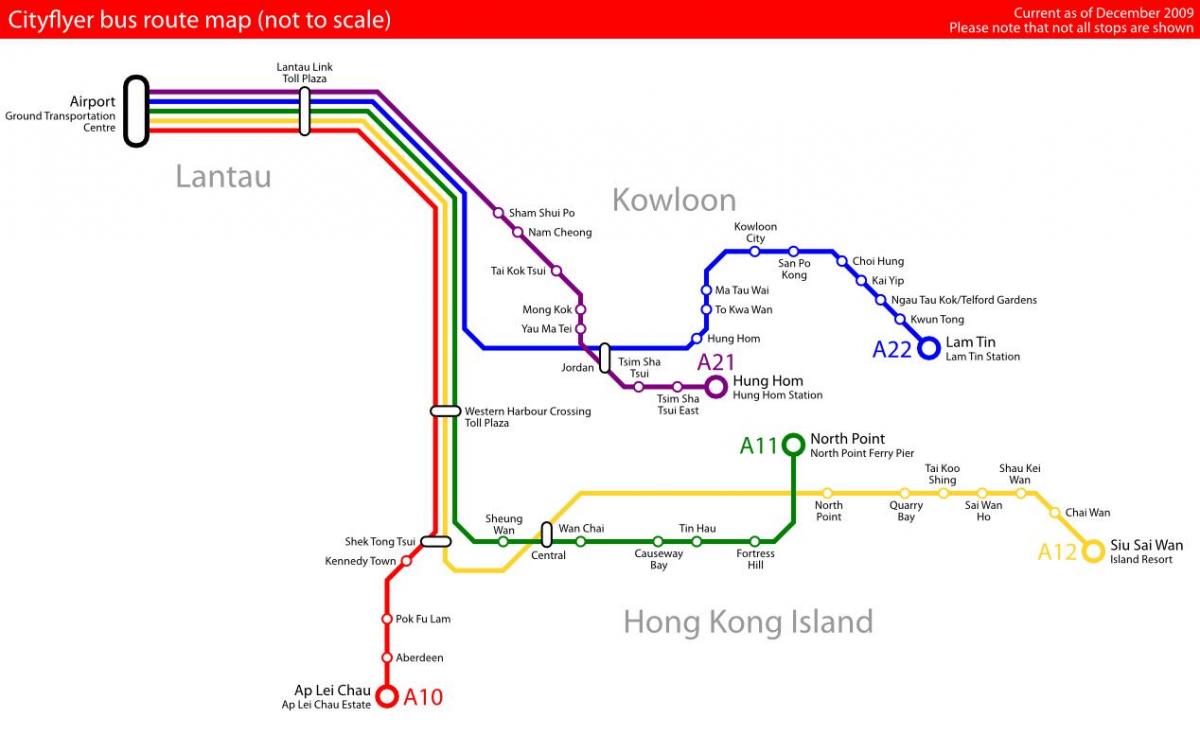 Hong Kong bus ruta ng mapa