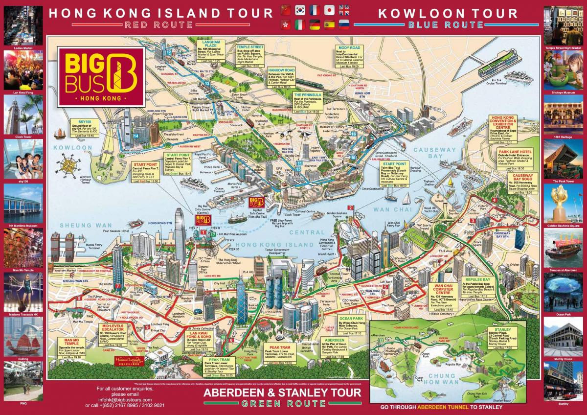 hop sa hop-off bus Hong Kong mapa