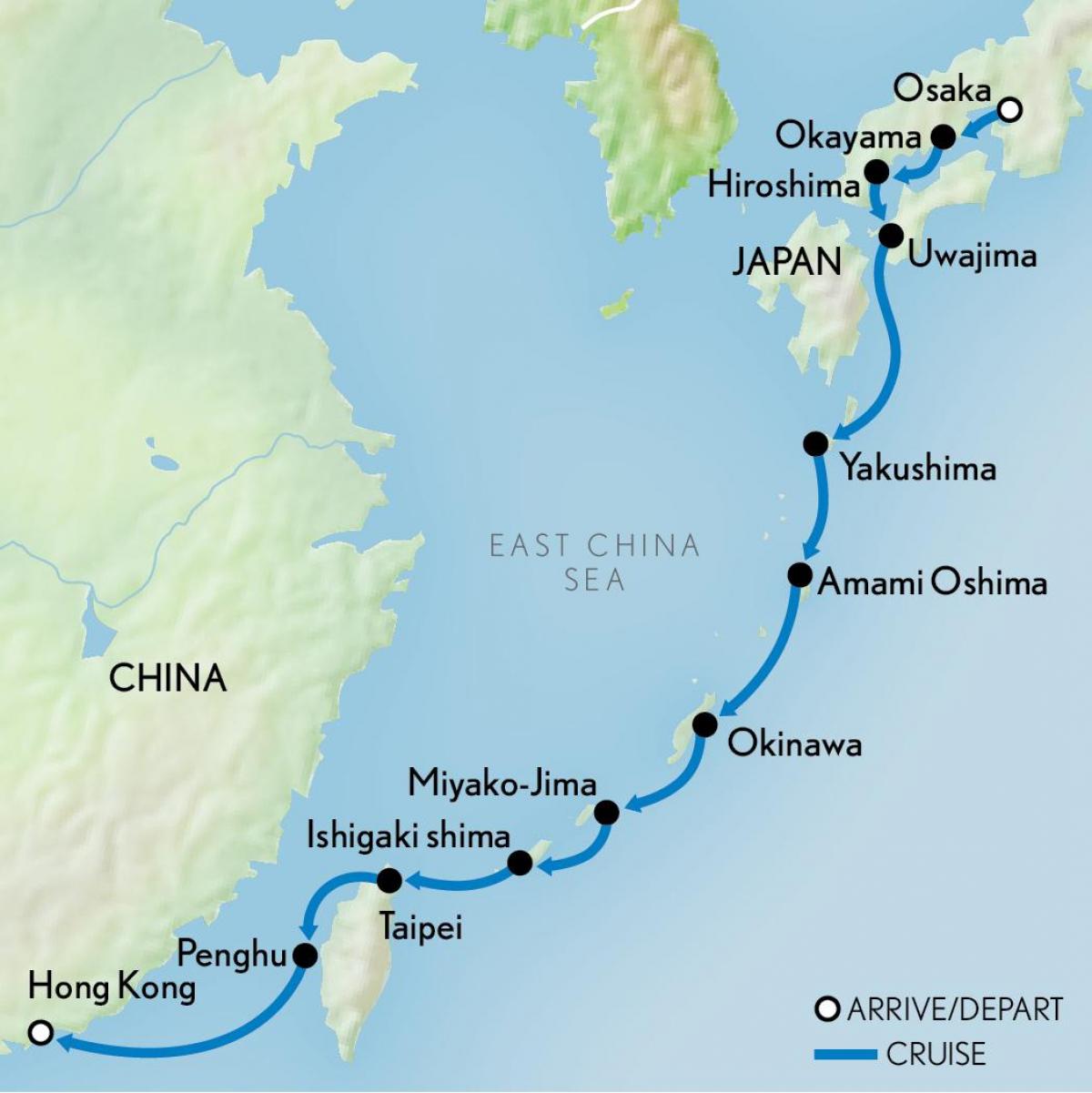 mapa ng Hong Kong at japan