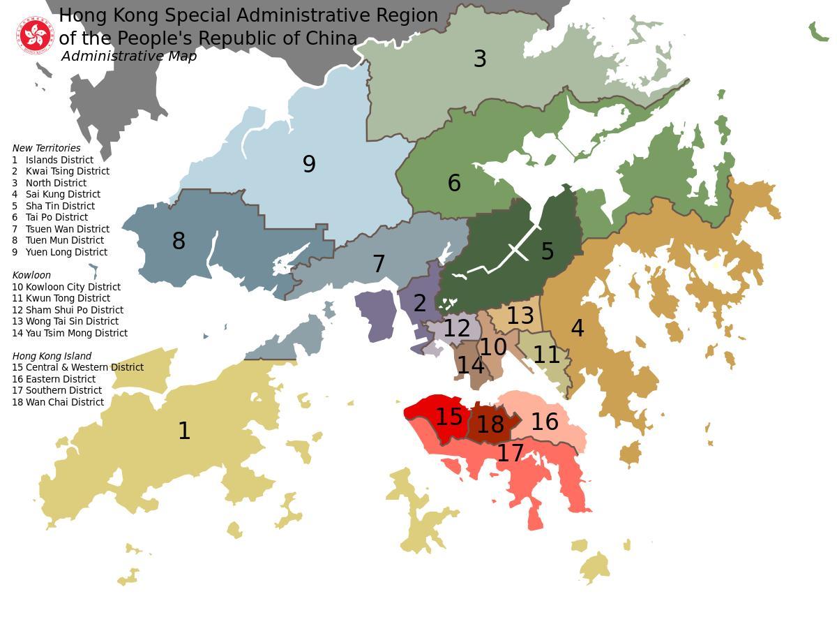 mapa ng Hong Kong kapitbahayan