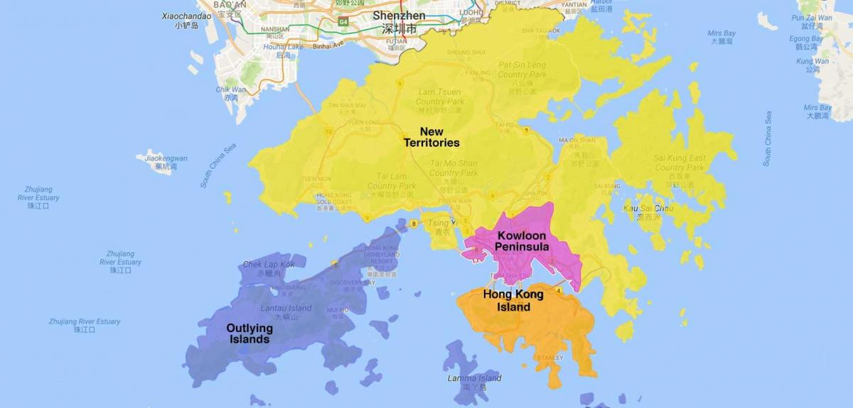 mapa ng Hong Kong lugar