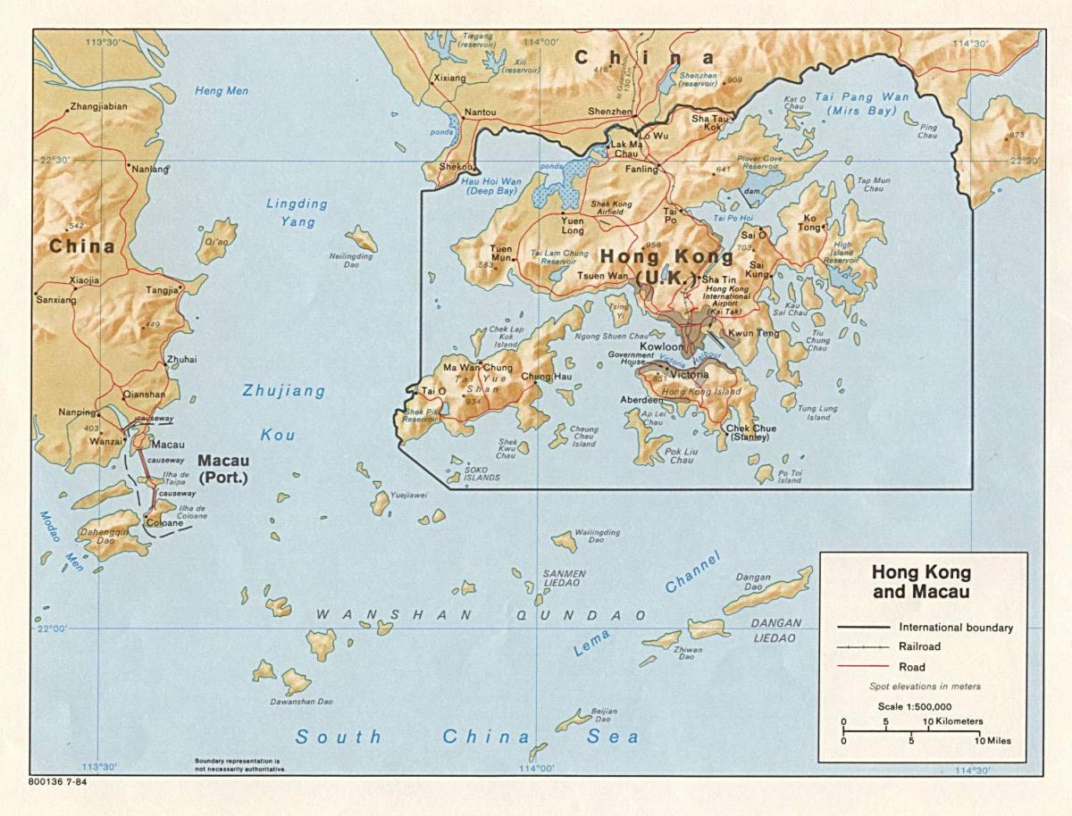mapa ng Hong Kong at Macau