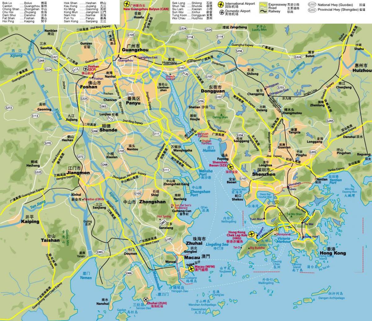 mapa ng kalsada ng Hong Kong