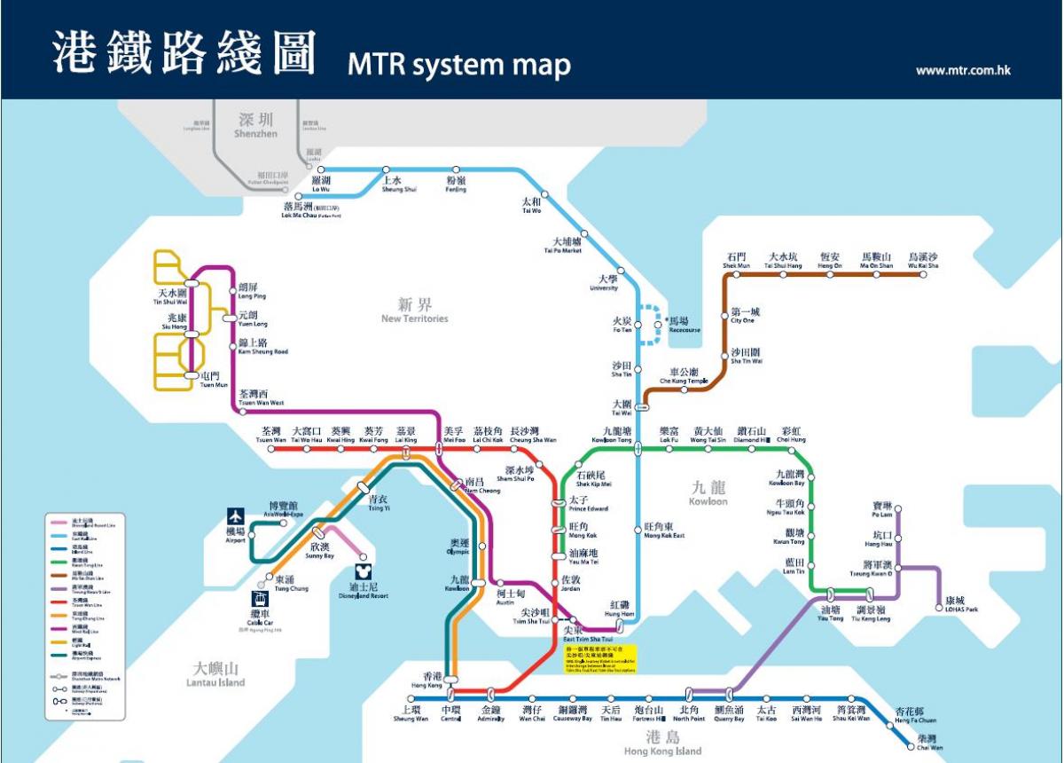 Hong Kong mga punto ng interes sa mapa