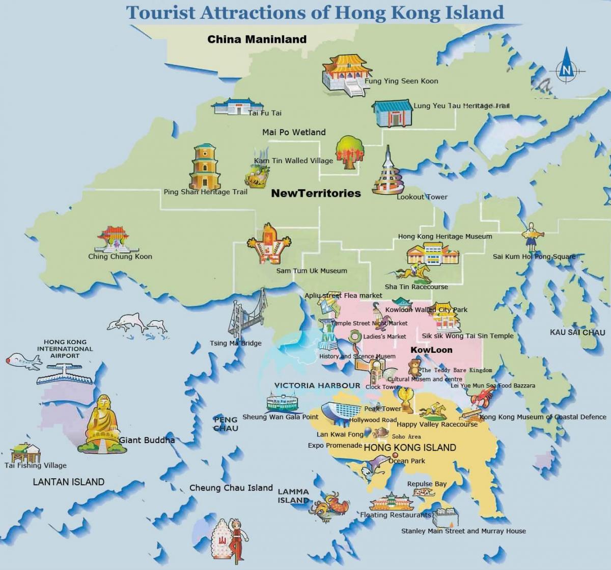 Hong Kong mapa para sa mga turista