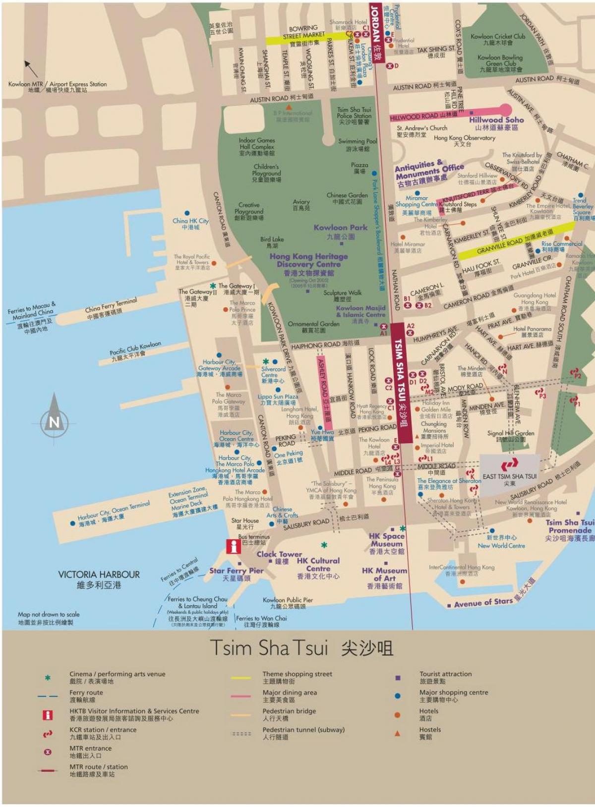 Hong Kong mapa Kowloon