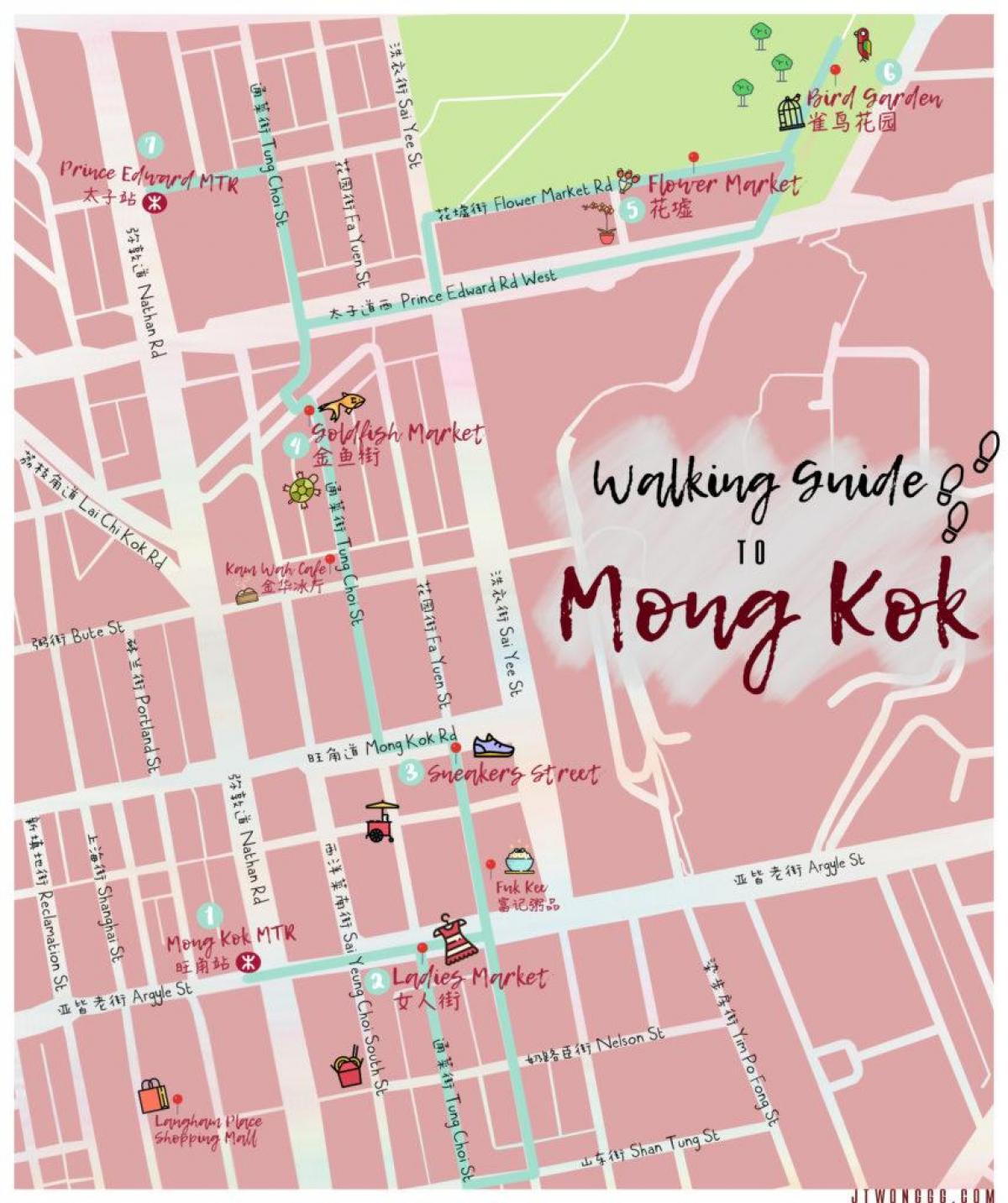 mapa ng Mong Kok sa Hong Kong