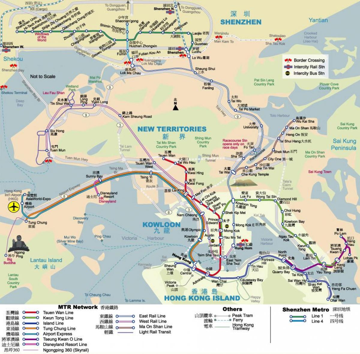 MTR mapa ng Hong Kong