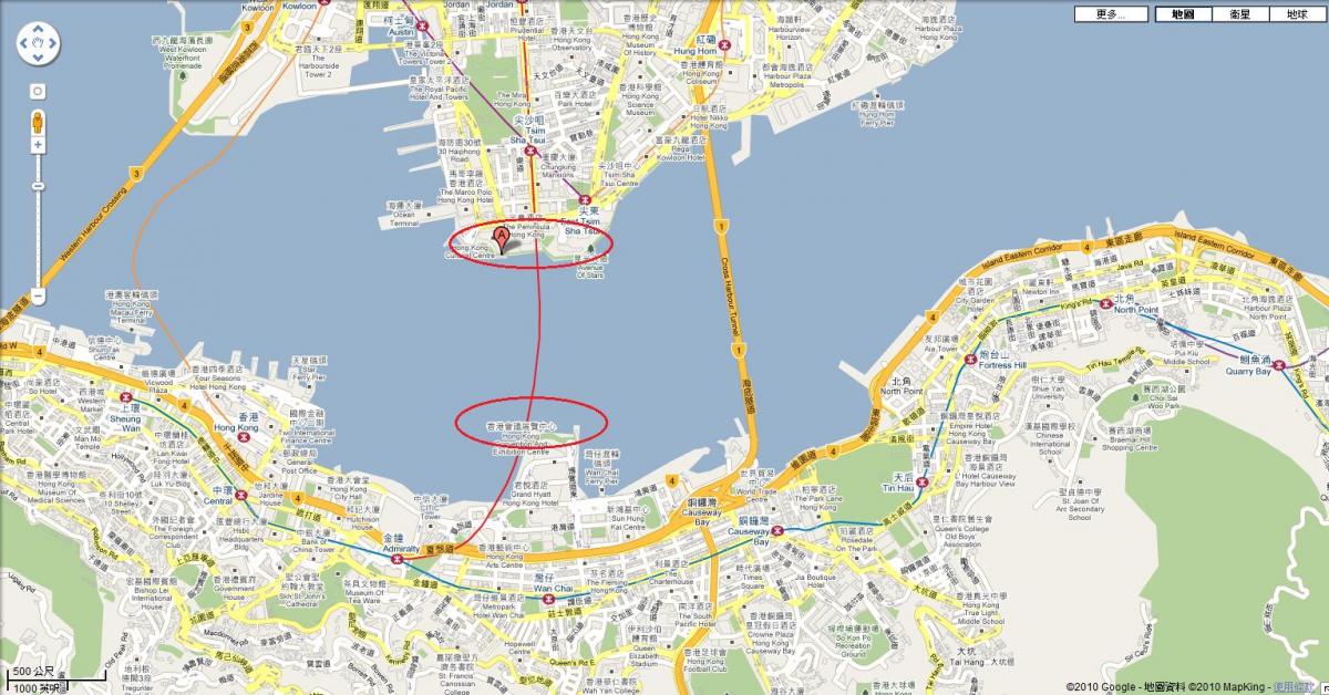 mapa ng victoria harbour Hong Kong