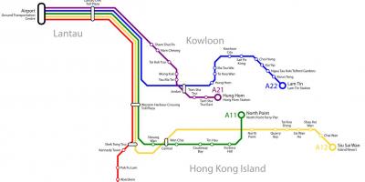 Hong Kong bus ruta ng mapa