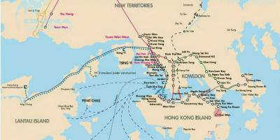 Hong Kong ferry ruta sa mapa