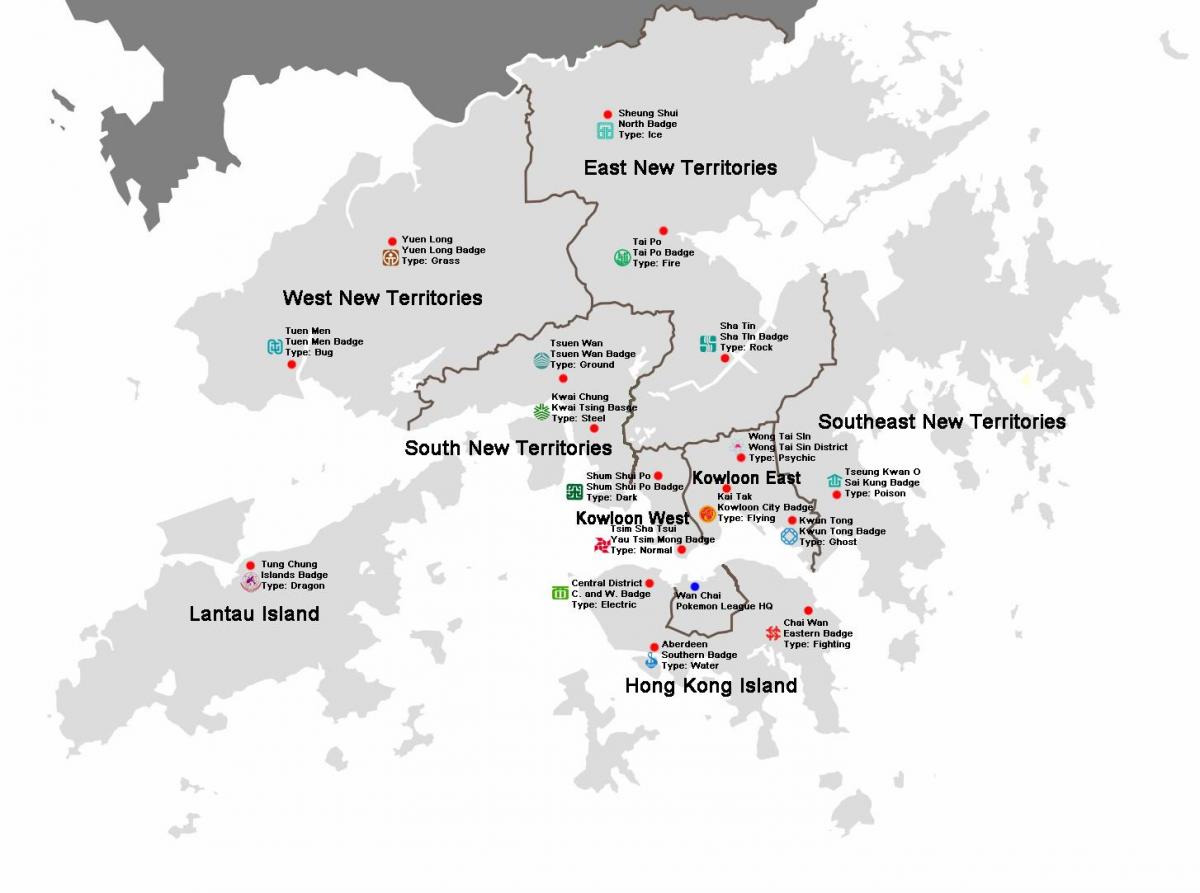 mapa ng distrito ng Hong Kong