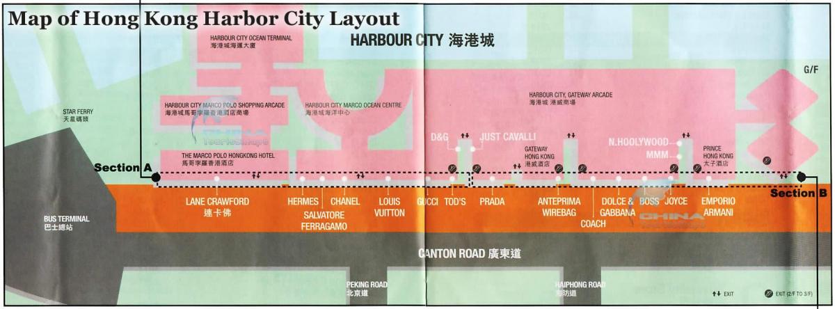 mapa ng daungan ng lungsod sa Hong Kong